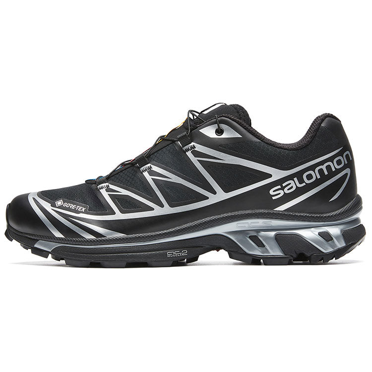 Salomon XT-6 GTX Black Sneakers with Silver-Toned Details