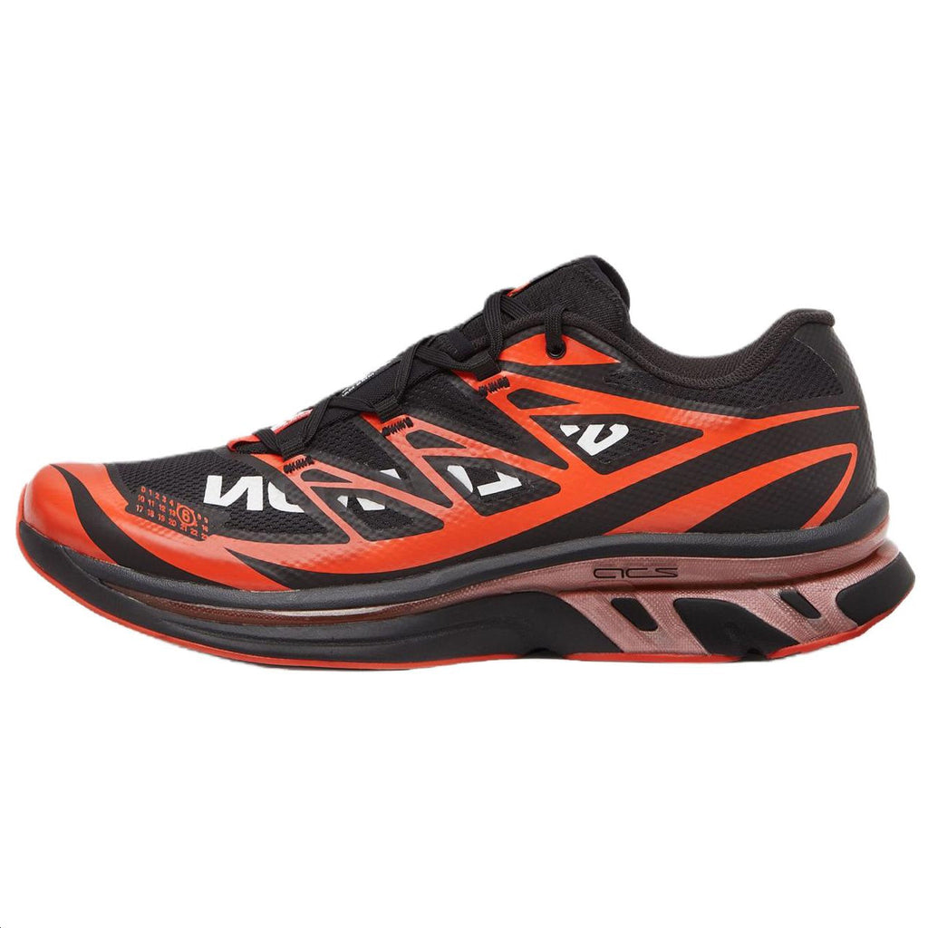 Salomon XT-6 Black / Orange Sneakers with Rose-Toned Sole Accents