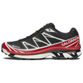 Salomon XT-6 GTX Black / Red Sneakers with White Graphics