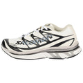 Salomon Cream / Black Lace-Up Sneakers with Silver-Toned Sole Accents