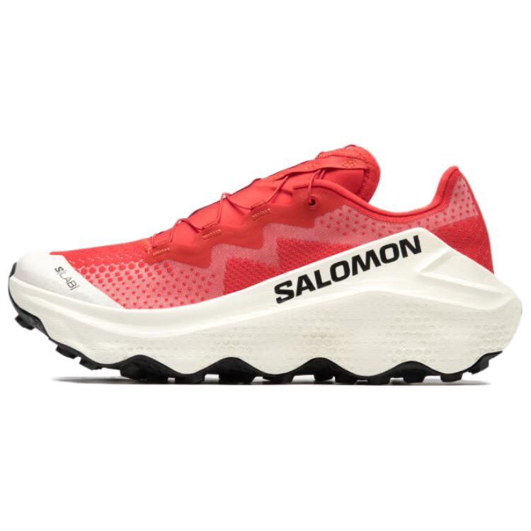 Salomon S/LAB Ultra Glide Red Sneakers with Cream Sculpted Sole