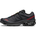 Salomon XT-6 Charcoal / Black Sneakers with Red Accents