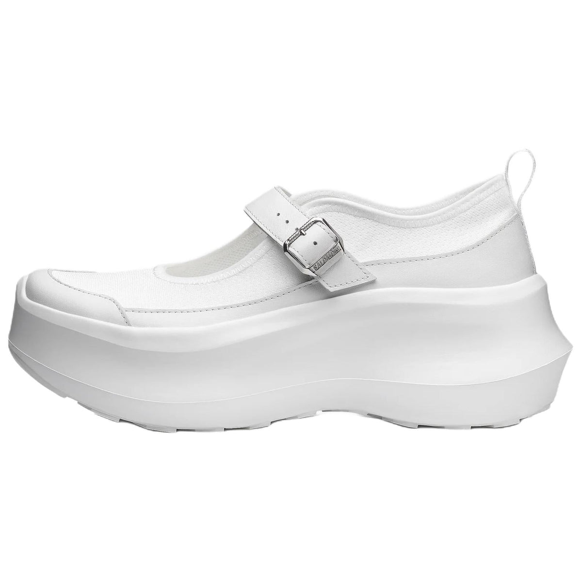 Salomon Women's White Buckle-Strap Platform Mary Jane Shoes