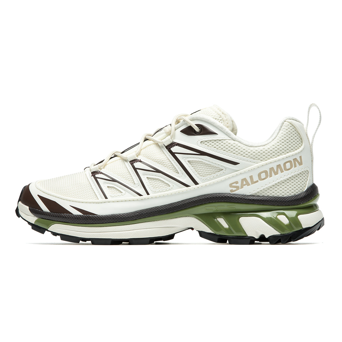 Salomon XT-6 Expanse Canvas Cream Sneakers with Olive Sole Accents