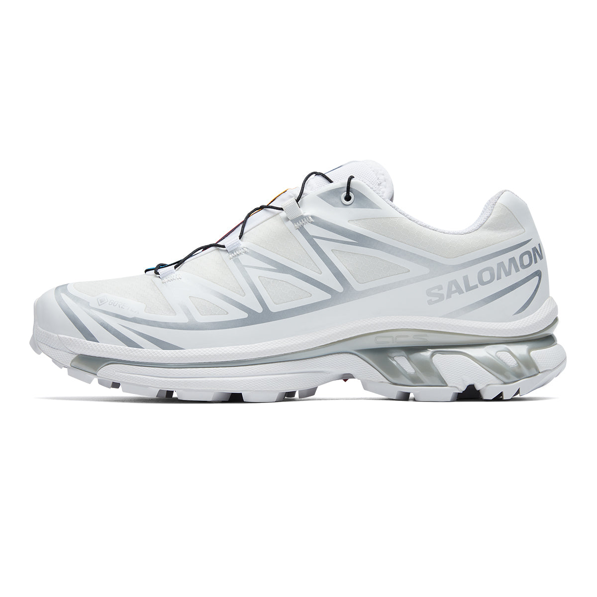 Salomon XT-6 GTX White Sneakers with Silver-Toned Details
