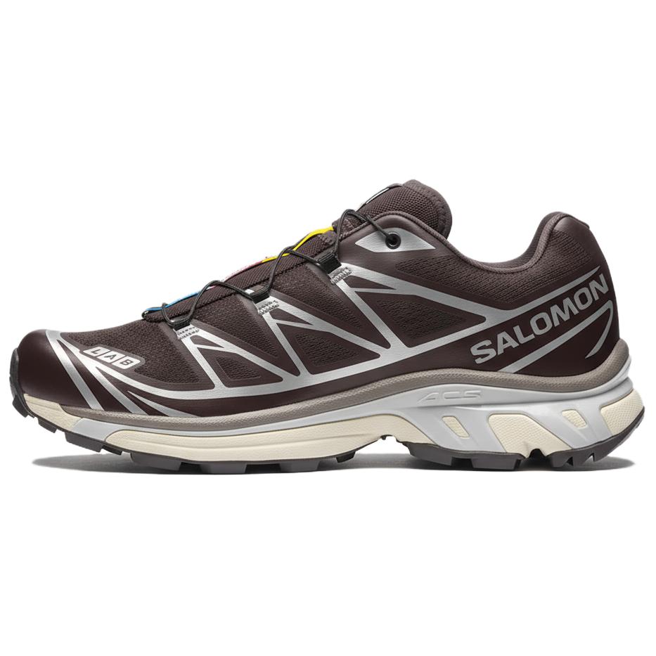 Salomon XT-6 Dark Brown Sneakers with Silver-Gray Details