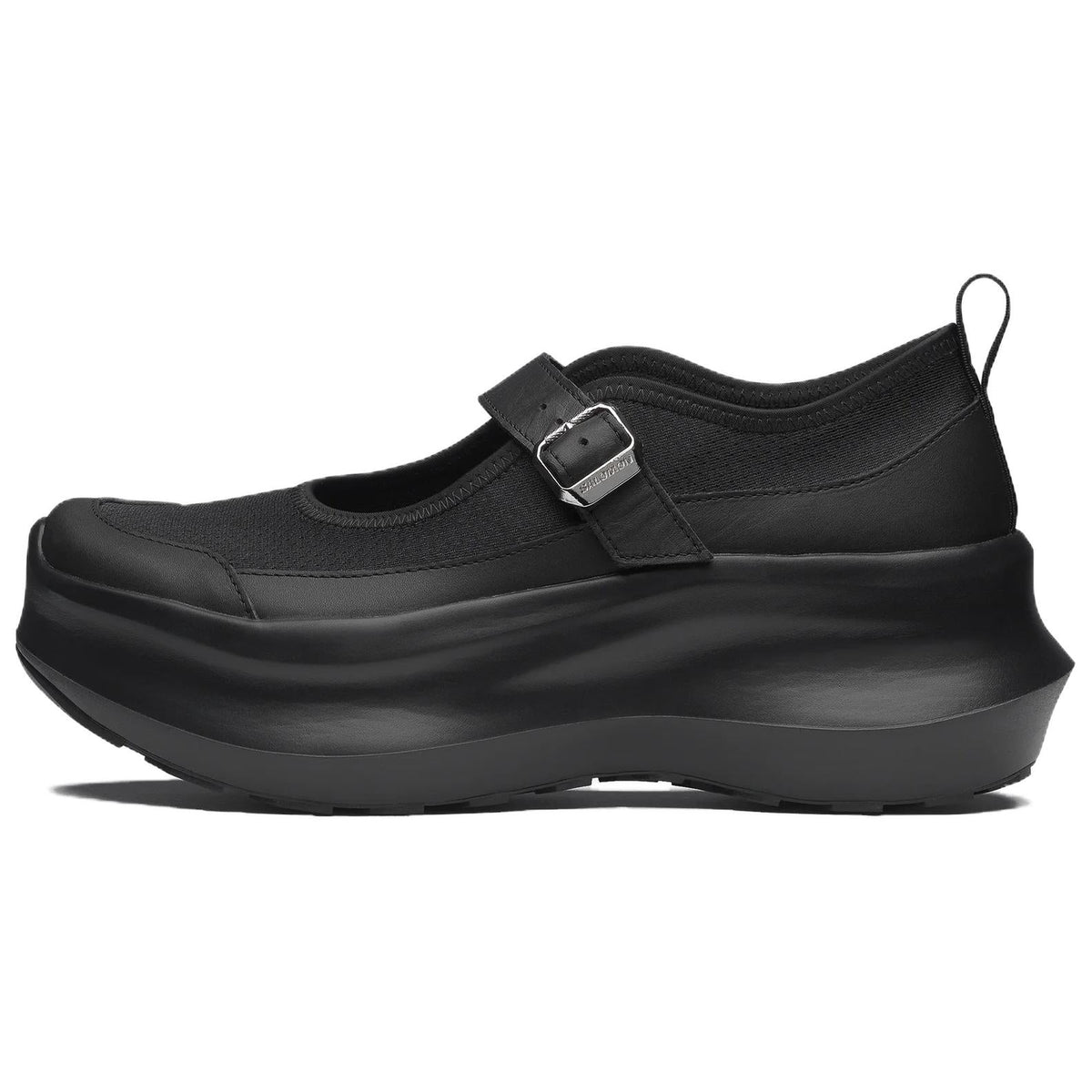 Salomon Women's Black Buckle-Strap Platform Mary Jane Shoes