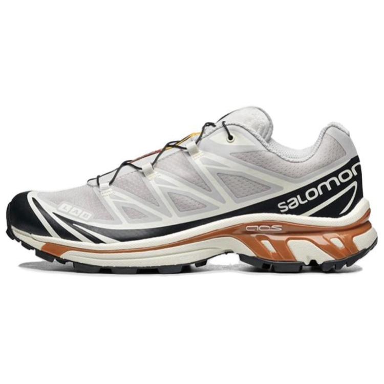 Salomon XT-6 White / Black Sneakers with Copper-Toned Sole Accents