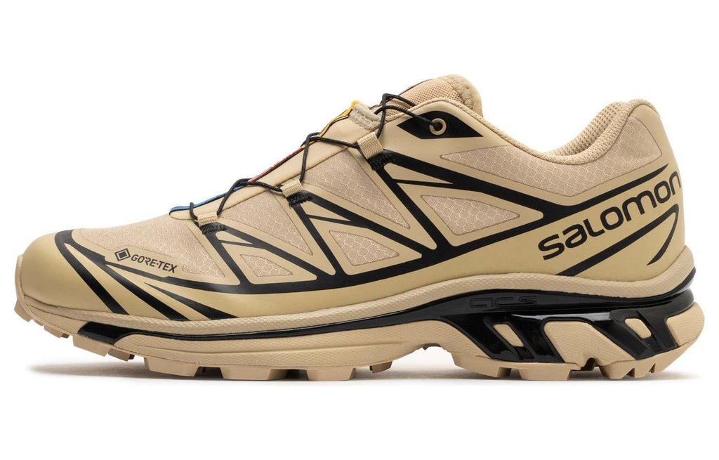 Salomon XT-6 GTX Khaki Sneakers with Black Geometric Details