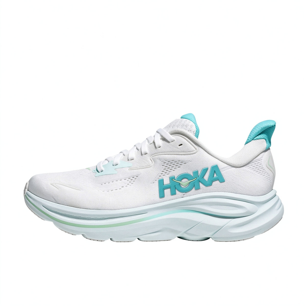 HOKA Clifton 10 White - Teal