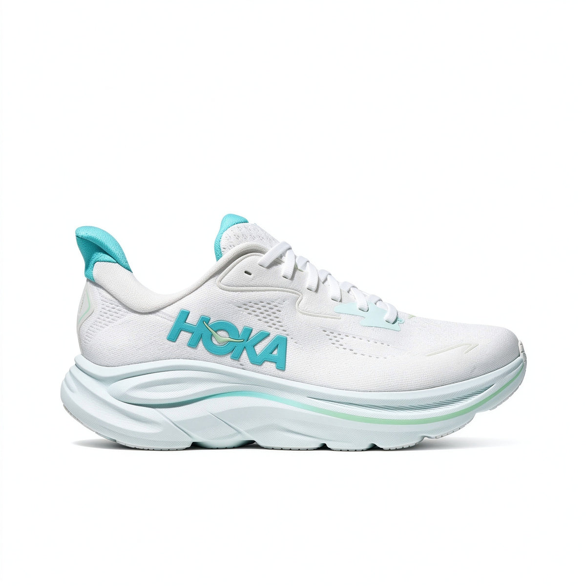 HOKA Clifton 10 White - Teal