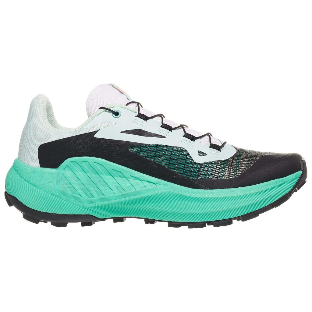 Salomon Genesis Black / White Sneakers with Mint Sole and Orange Accents