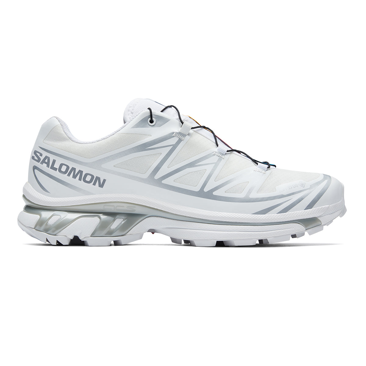 Salomon XT-6 GTX White Sneakers with Silver-Toned Details