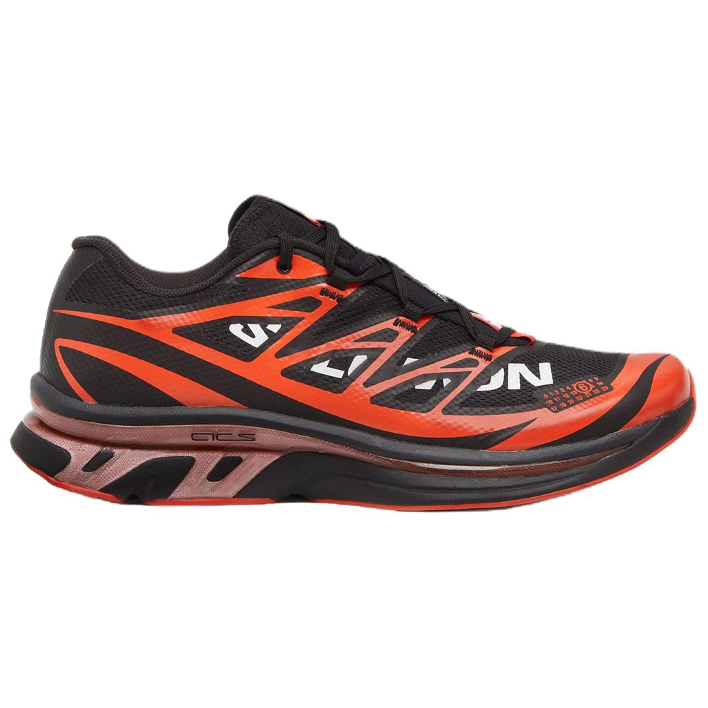 Salomon XT-6 Black / Orange Sneakers with Rose-Toned Sole Accents