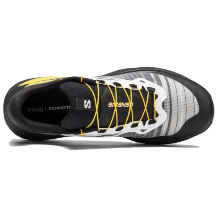 Salomon Men's Genesis Black / White Sneakers with Yellow Accents