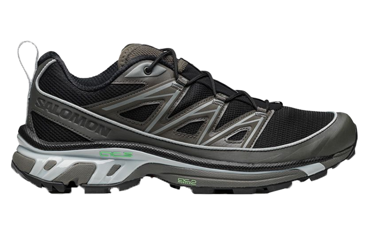 Salomon XT-6 Expanse Black / Gray Sneakers with Green Accents
