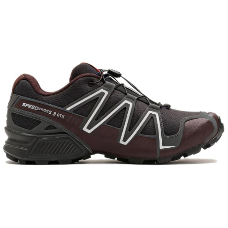 Salomon Speedcross 3 GTX Black / Charcoal Sneakers with Silver Accents