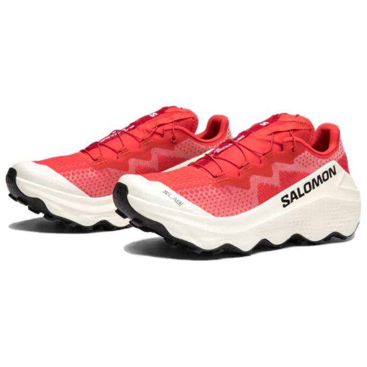 Salomon S/LAB Ultra Glide Red Sneakers with Cream Sculpted Sole