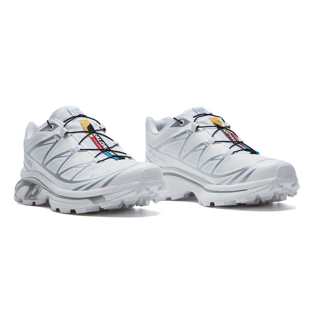 Salomon XT-6 GTX White Sneakers with Silver-Toned Details