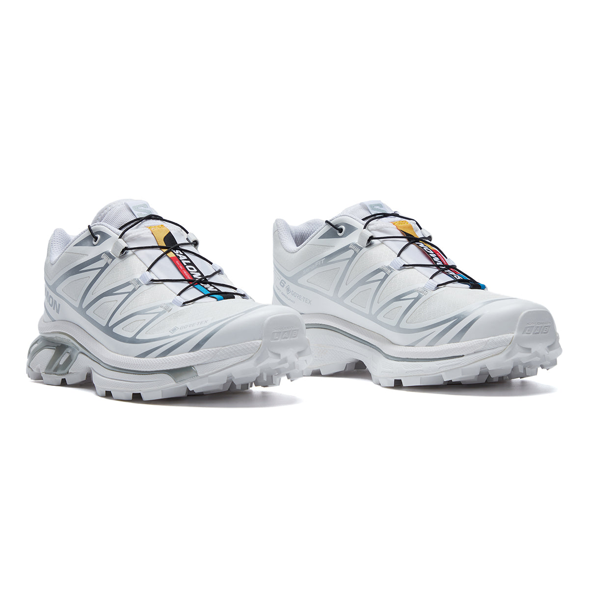 Salomon XT-6 GTX White Sneakers with Silver-Toned Details