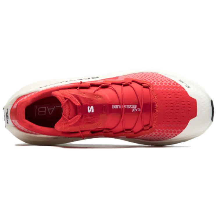 Salomon S/LAB Ultra Glide Red Sneakers with Cream Sculpted Sole