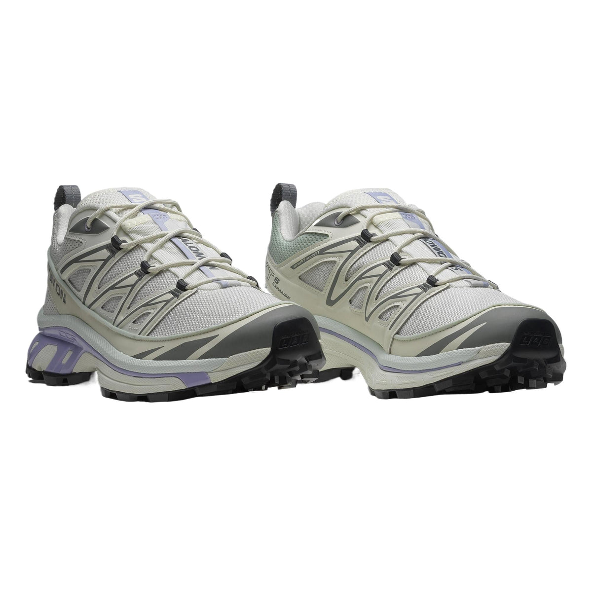 Salomon XT-6 Expanse Light Gray Sneakers with Lavender Accents