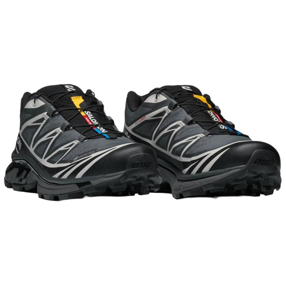 Salomon XT-6 GORE-TEX Charcoal / Black Sneakers with Silver-Gray Details