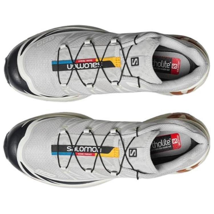 Salomon XT-6 White / Black Sneakers with Copper-Toned Sole Accents
