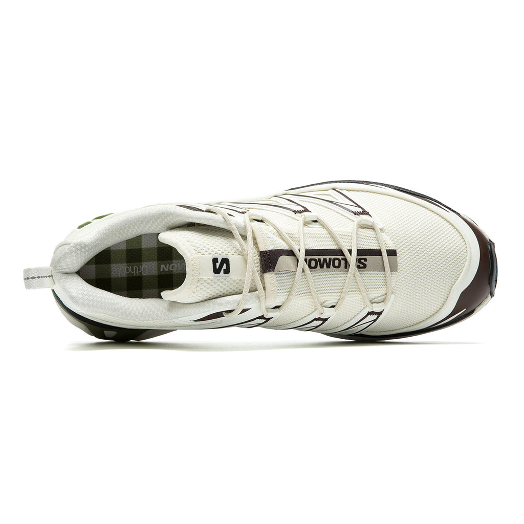 Salomon XT-6 Expanse Canvas Cream Sneakers with Olive Sole Accents