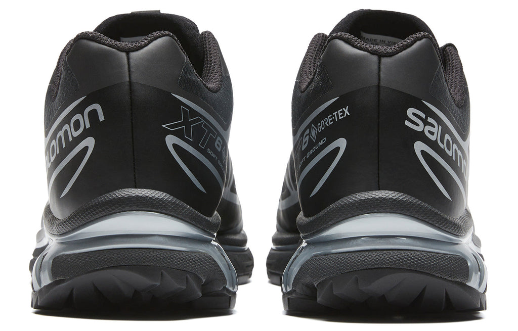 Salomon XT-6 GTX Black Sneakers with Silver-Toned Details
