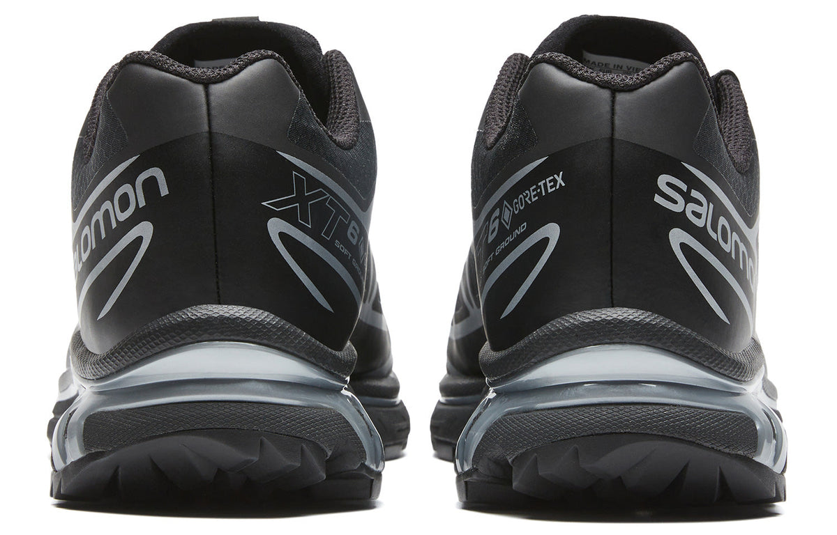 Salomon XT-6 GTX Black Sneakers with Silver-Toned Details
