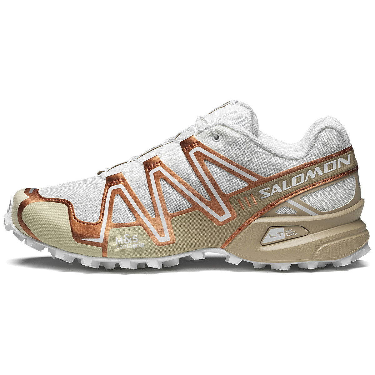 Salomon Speedcross 3 Metallic White / Copper Sneakers with Beige Details