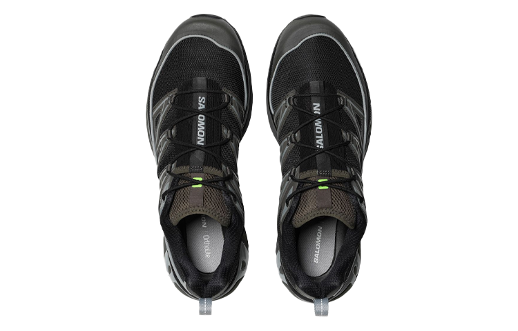Salomon XT-6 Expanse Black / Gray Sneakers with Green Accents