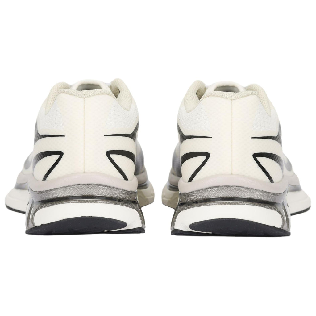 Salomon Cream / Black Lace-Up Sneakers with Silver-Toned Sole Accents