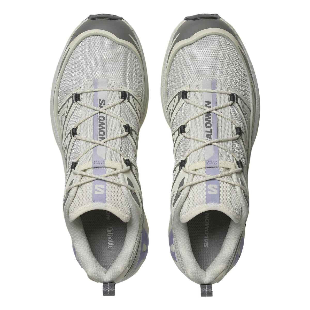 Salomon XT-6 Expanse Light Gray Sneakers with Lavender Accents
