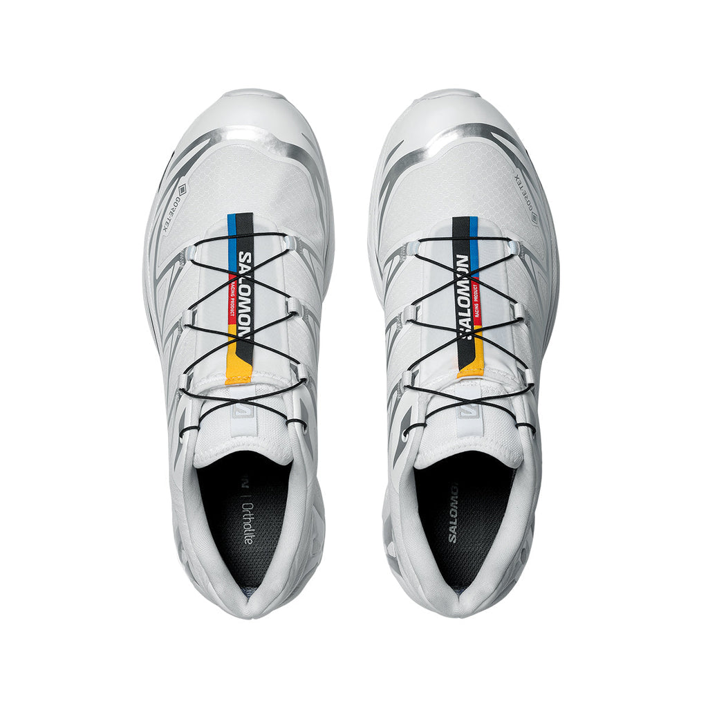 Salomon XT-6 GTX White Sneakers with Silver-Toned Details
