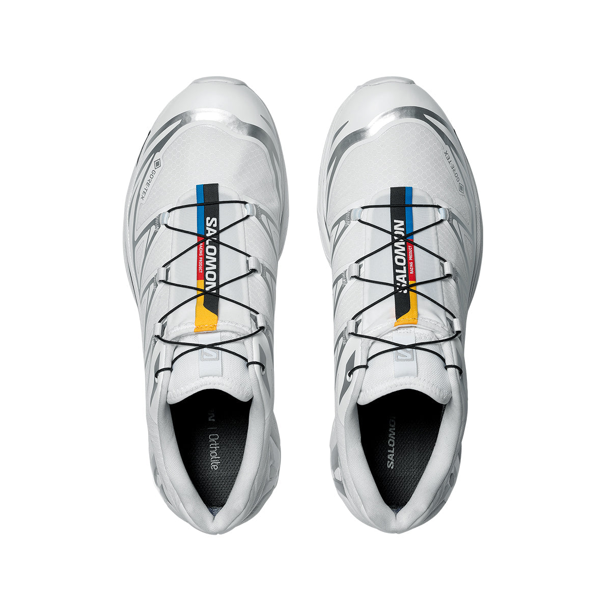 Salomon XT-6 GTX White Sneakers with Silver-Toned Details