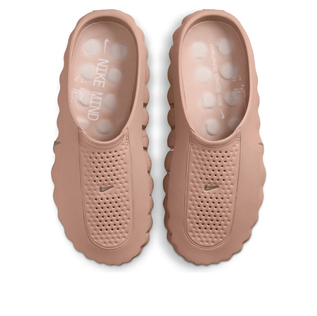 Nike Slip-On Mules – Tan with Silver-Tone Swoosh
