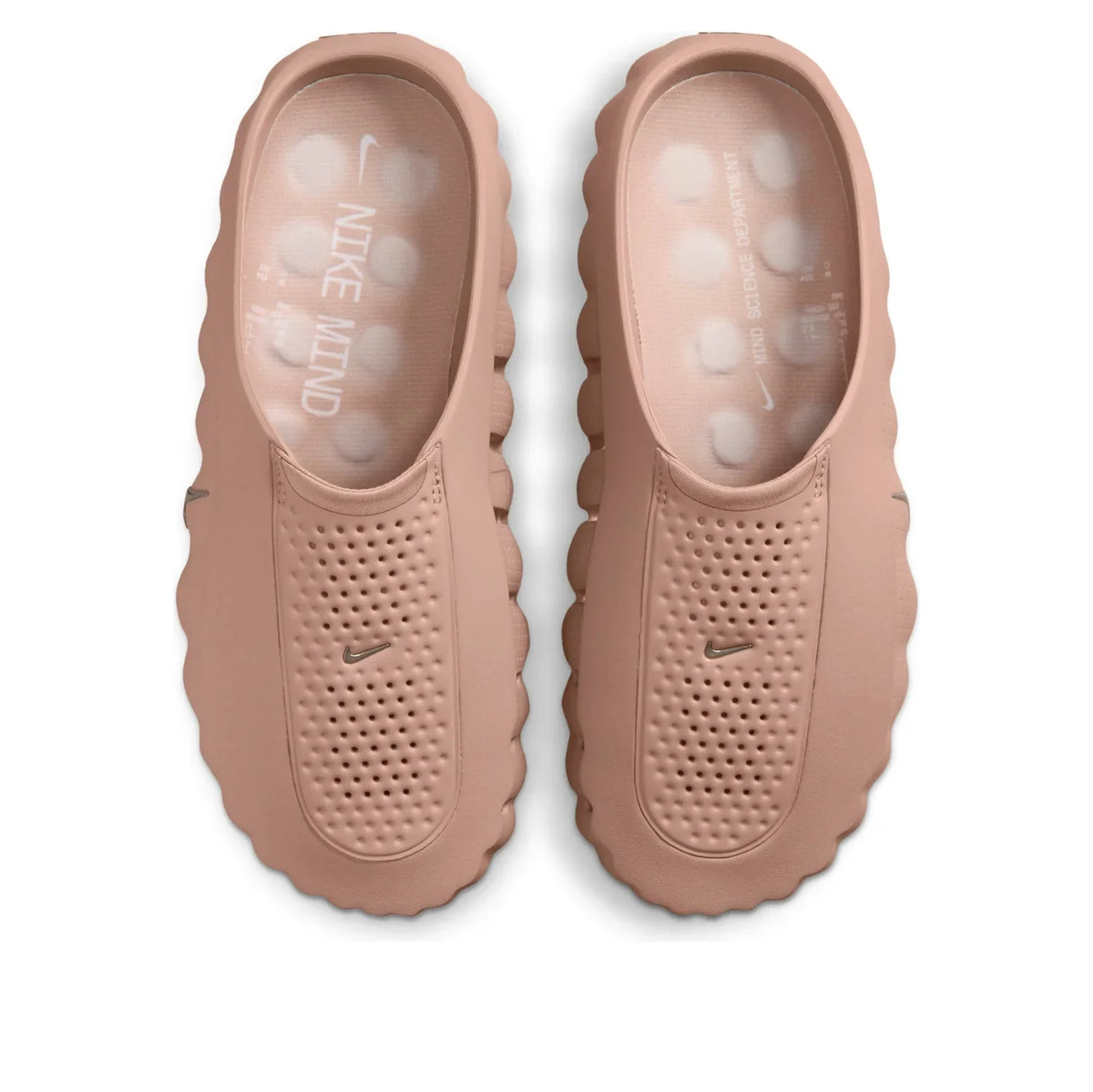 Nike Slip-On Mules – Tan with Silver-Tone Swoosh