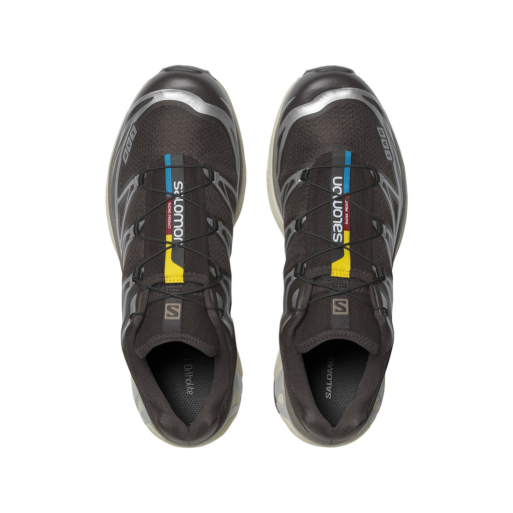 Salomon XT-6 Dark Brown Sneakers with Silver-Gray Details