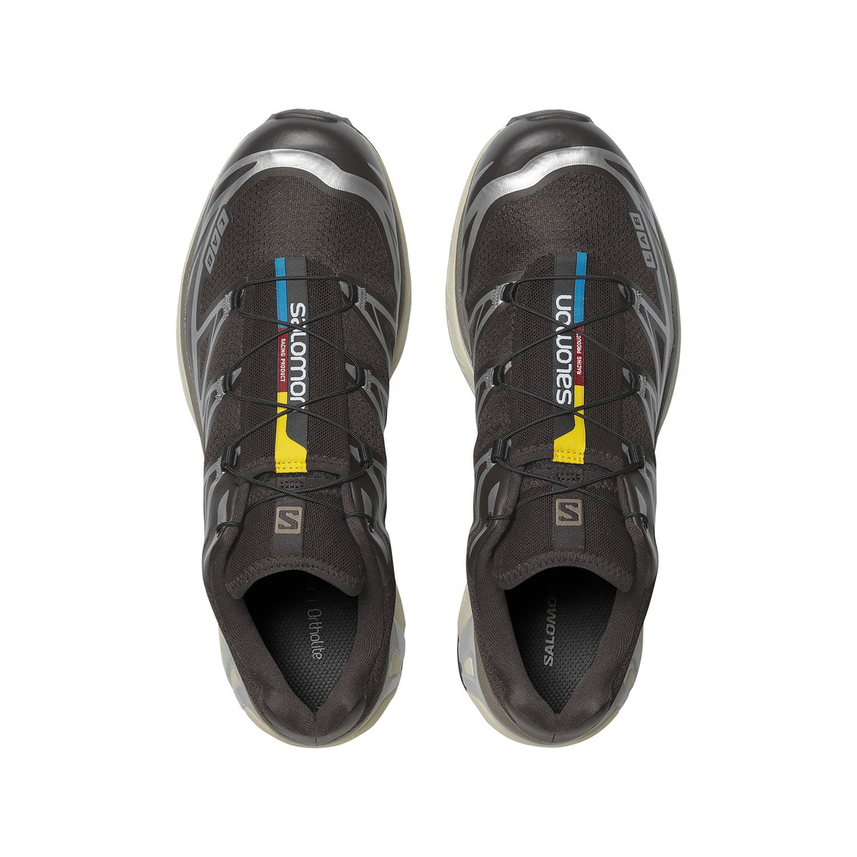 Salomon XT-6 Dark Brown Sneakers with Silver-Gray Details