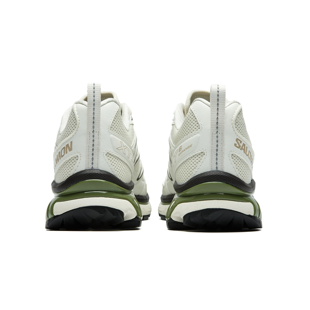 Salomon XT-6 Expanse Canvas Cream Sneakers with Olive Sole Accents