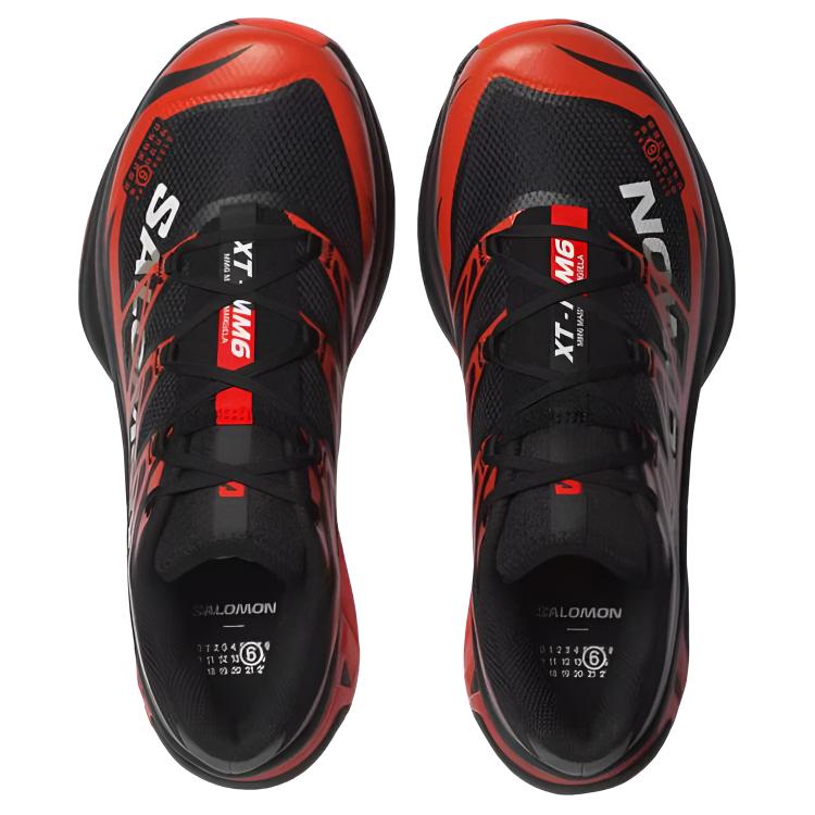 Salomon XT-6 Black / Orange Sneakers with Rose-Toned Sole Accents