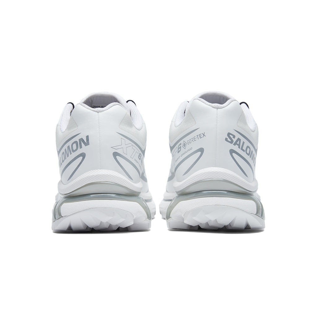 Salomon XT-6 GTX White Sneakers with Silver-Toned Details