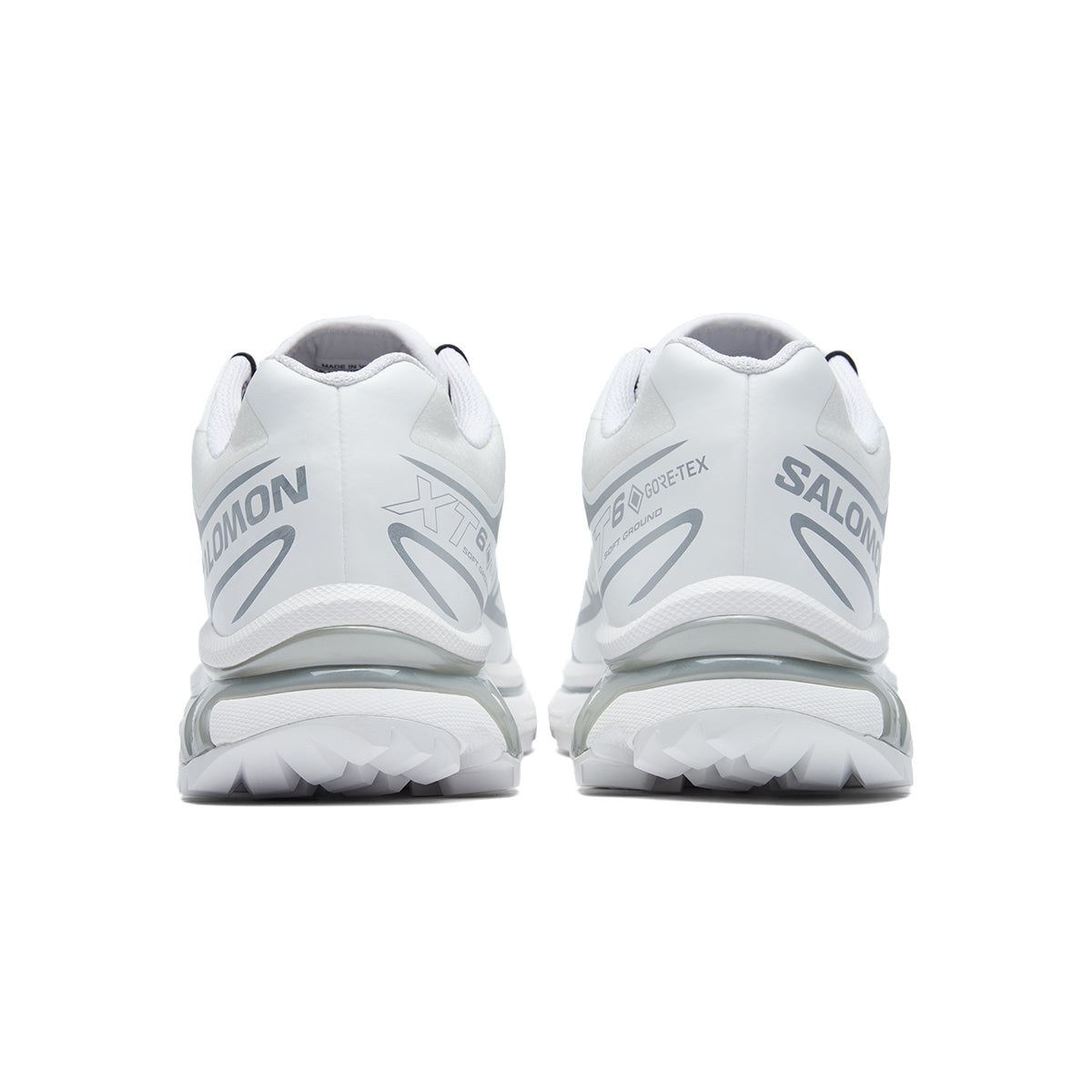 Salomon XT-6 GTX White Sneakers with Silver-Toned Details