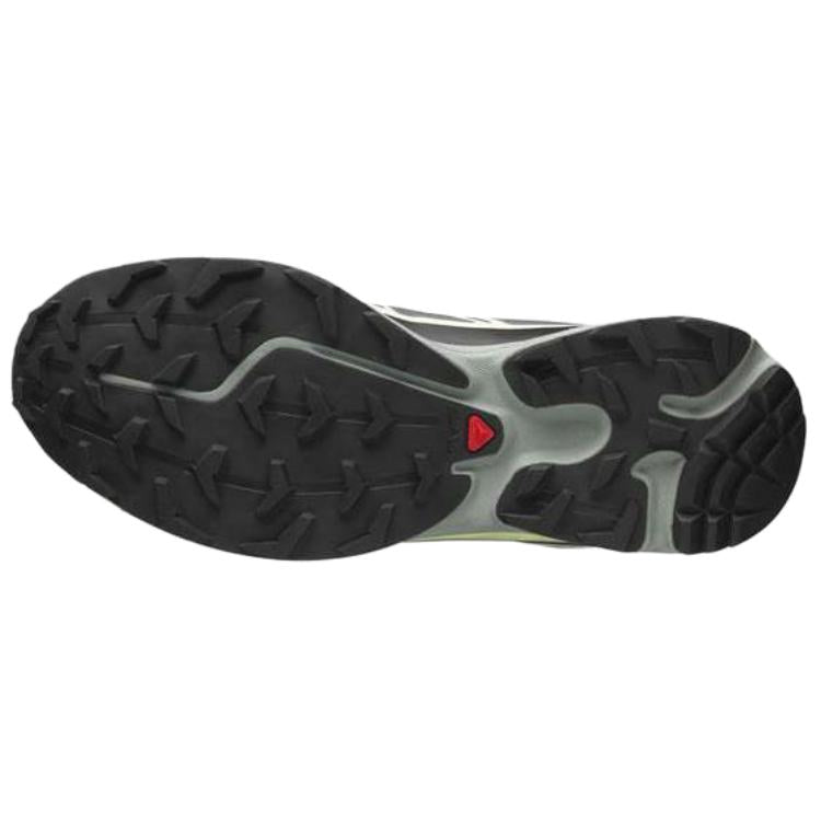 Salomon XT-6 GTX Charcoal / Black Sneakers with White Graphics and Lime Sole Accents