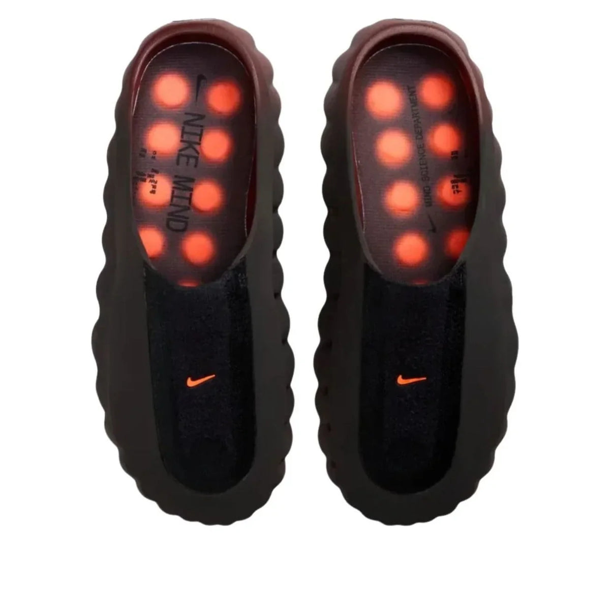 Nike Slip-On Mules – Black / Brown with Orange Accents