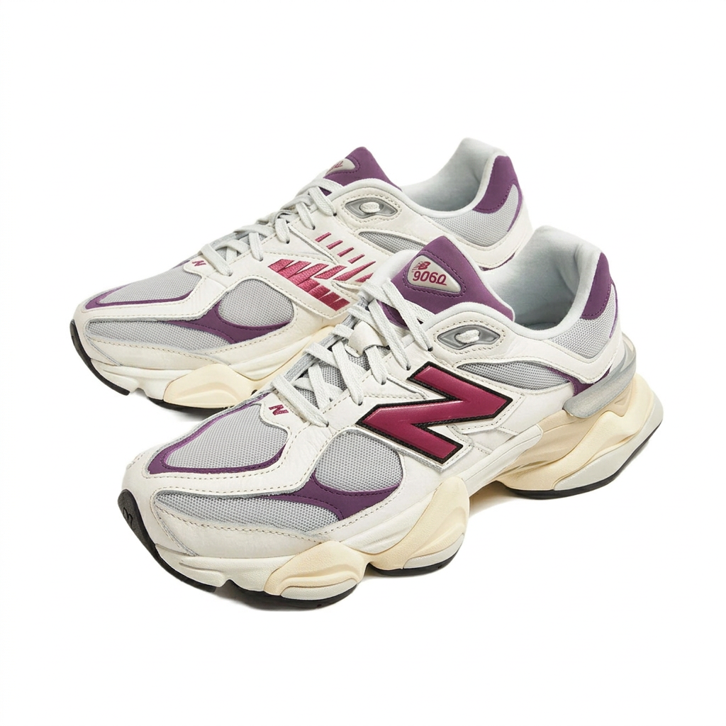New Balance 9060 Cream - Burgundy