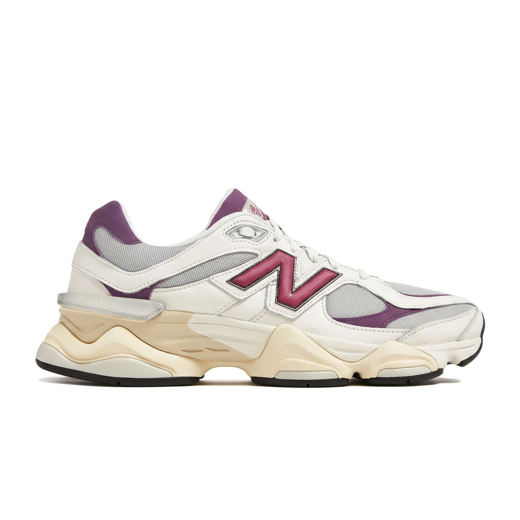 New Balance 9060 Cream - Burgundy