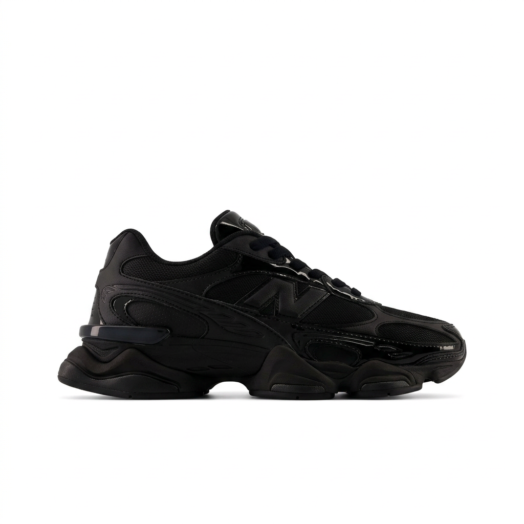 New Balance 9060 Black right-facing side view on white